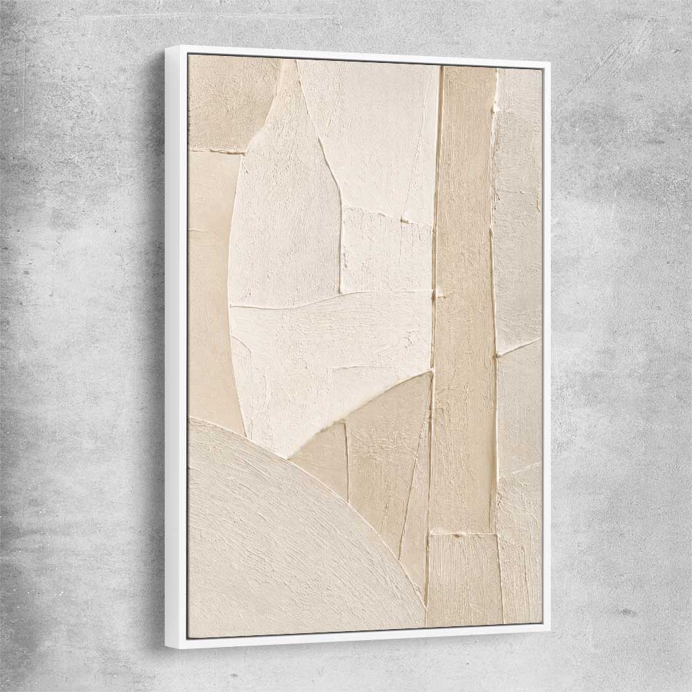 Quiet Forms white framed canvas - part of our high quality canvas abstract wall art collection