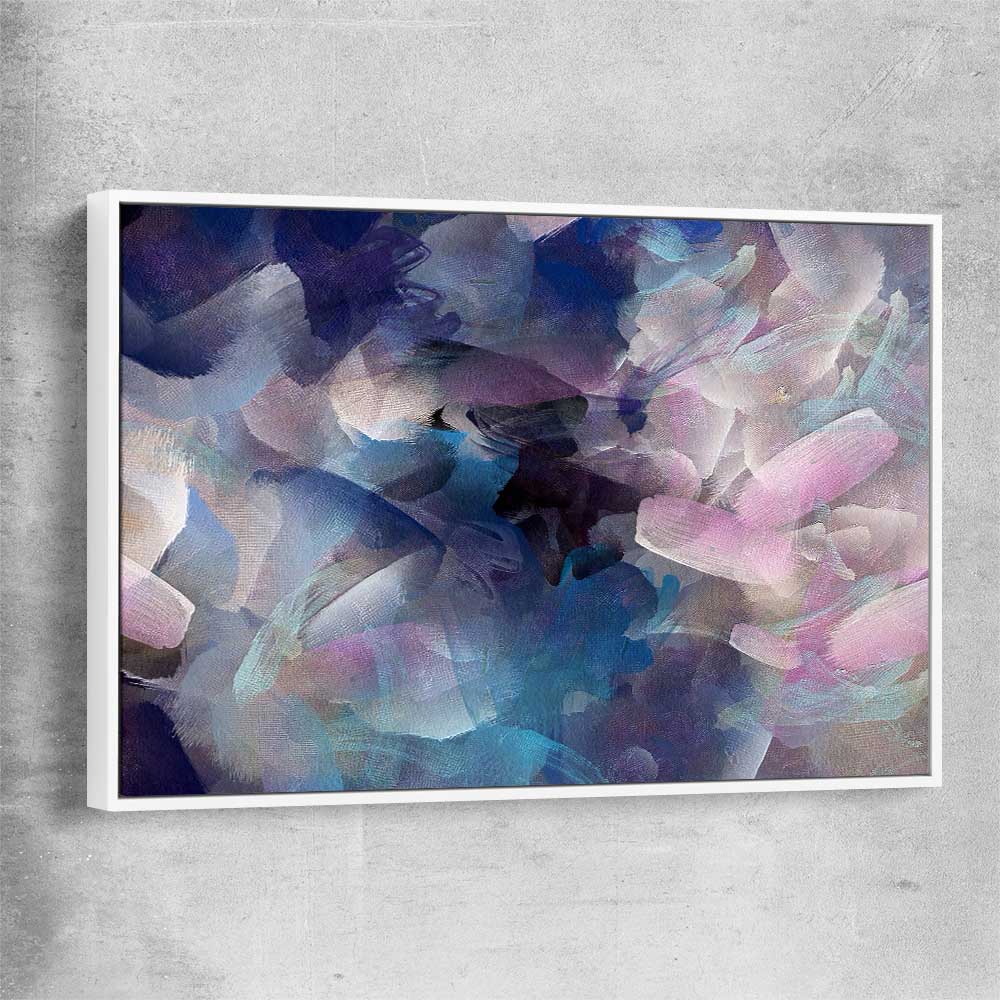 Simple Strokes white framed canvas - part of our high quality canvas abstract wall art collection