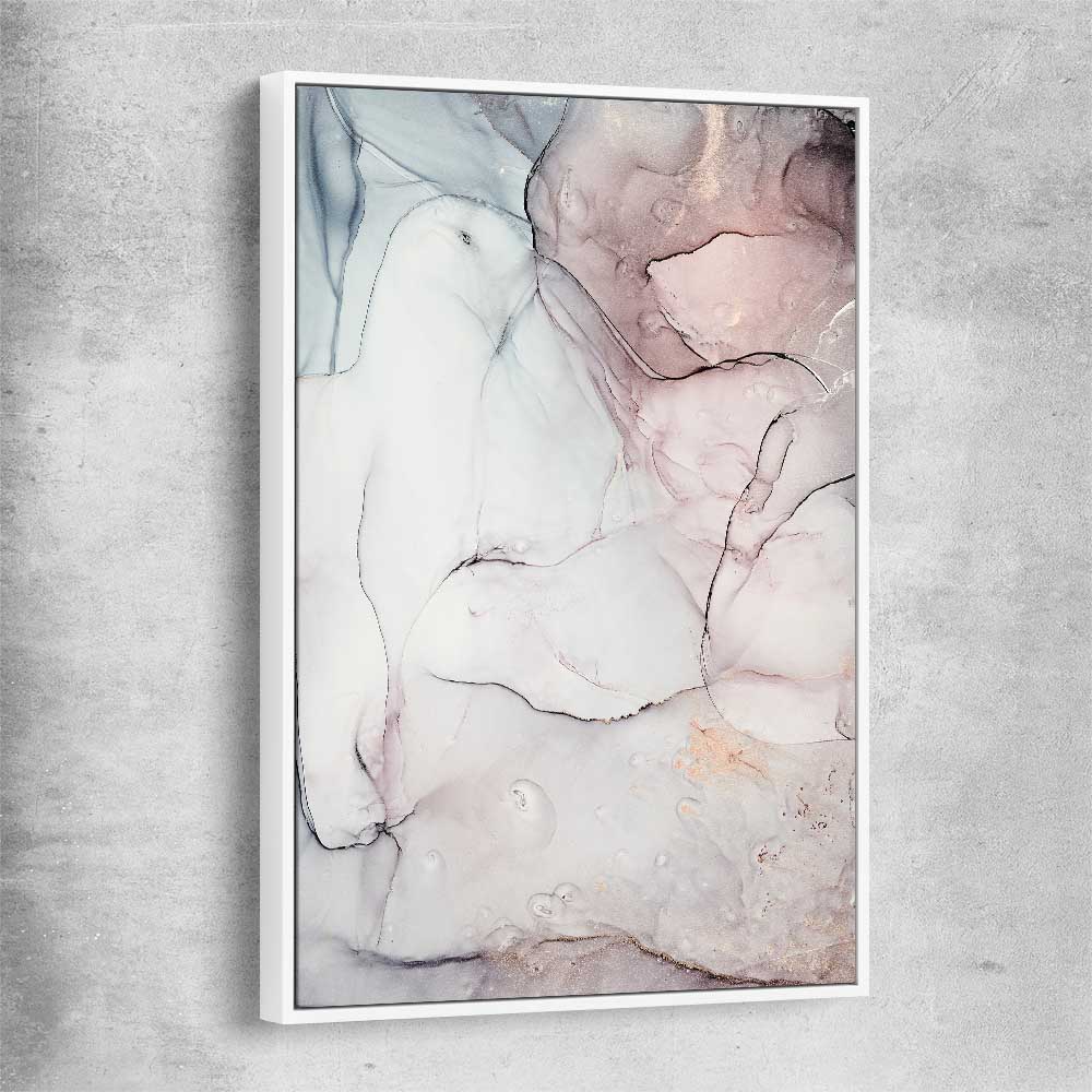 Subtle Pink One white framed canvas - part of our high quality canvas abstract wall art collection