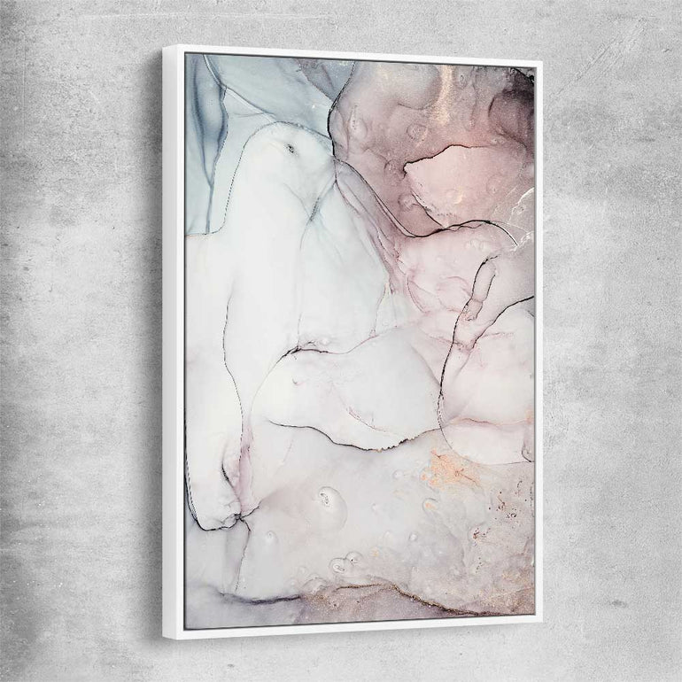 Subtle Pink One white framed canvas - part of our high quality canvas abstract wall art collection
