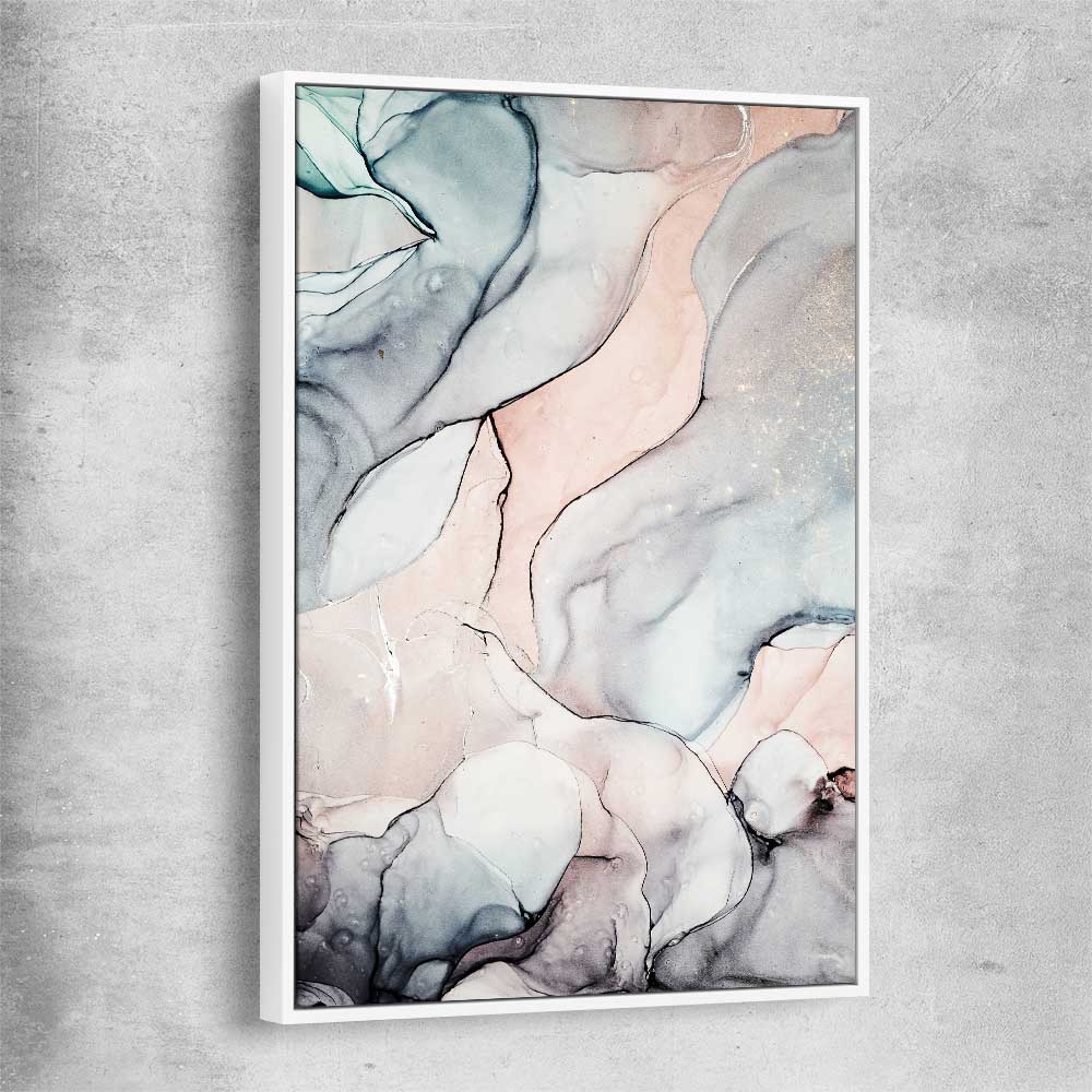 Subtle Pink Two white framed canvas - part of our high quality canvas abstract wall art collection