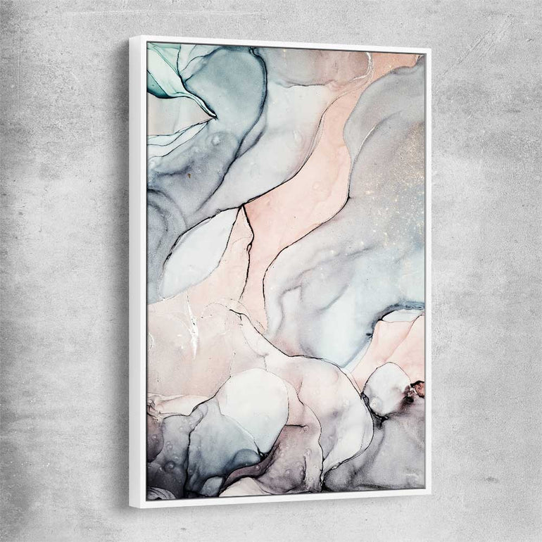 Subtle Pink Two white framed canvas - part of our high quality canvas abstract wall art collection