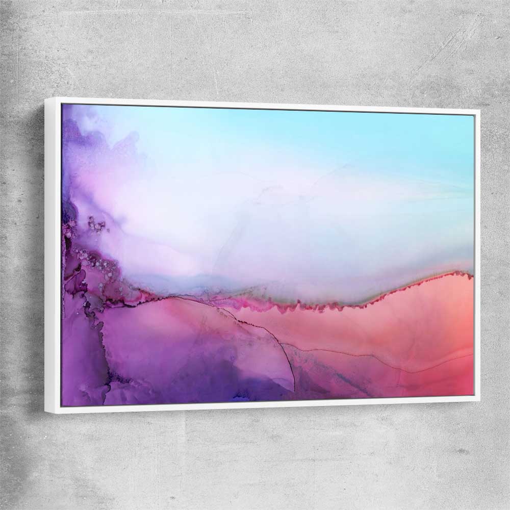 Sunset Orange white framed canvas - part of our high quality canvas abstract wall art collection