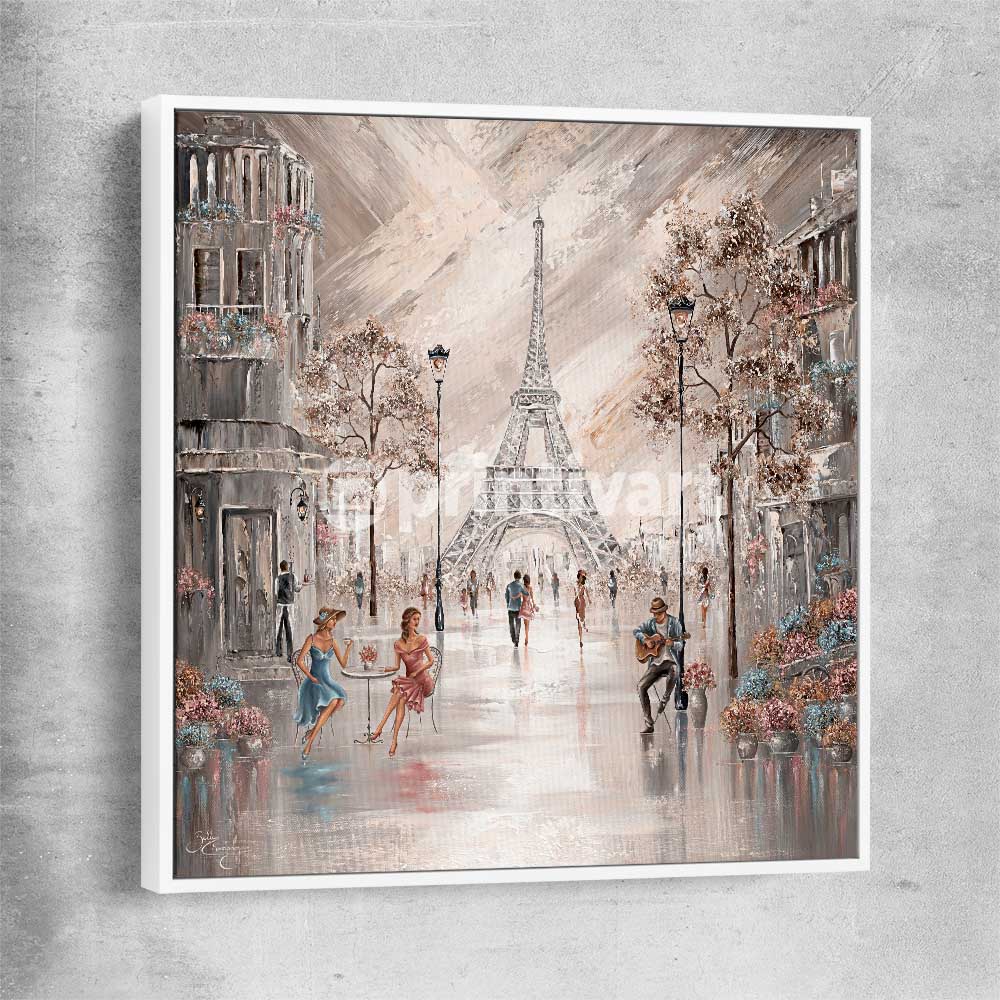 Sweet Tea Blossoms white framed canvas - part of our high quality canvas abstract wall art collection