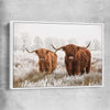 Animal wall art and canvas prints of Highland Pack with white framed canvas