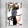 Animal wall art and canvas prints of Red Tail Cockatoo with white framed canvas