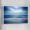 Beach and coastal wall art print of Beach Solitude with white framed canvas