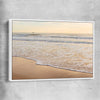 Beach and coastal wall art print of Calm Tides with white framed canvas