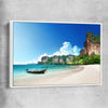 Beach and coastal wall art print of Hidden Lagoon Escape with white framed canvas