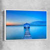 Beach and coastal wall art print of Matilda Bay Boathouse with white framed canvas