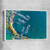 Beach and coastal wall art print of Point Piper Piers with white framed canvas