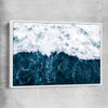 Beach and coastal wall art print of Refreshing Waves with white framed canvas