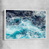 Beach and coastal wall art print of Sea Waves with white framed canvas