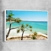 Beach and coastal wall art print of Stradbroke Island Beach with white framed canvas