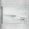 Beach and coastal wall art print of Surfing Waves with white framed canvas