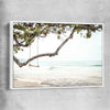 Beach and coastal wall art print of Tropical Beach with white framed canvas