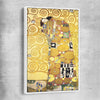 Classic wall art and canvas print of Fulfillment Gustav Klimt with white framed canvas