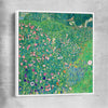 Classic wall art and canvas print of Italian Landscape Gustav Klimt with white framed canvas