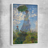 Classic wall art and canvas print of Madame Monet Claude Monet with white framed canvas