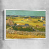 Classic wall art and canvas print of The Harvest Van Gogh with white framed canvas