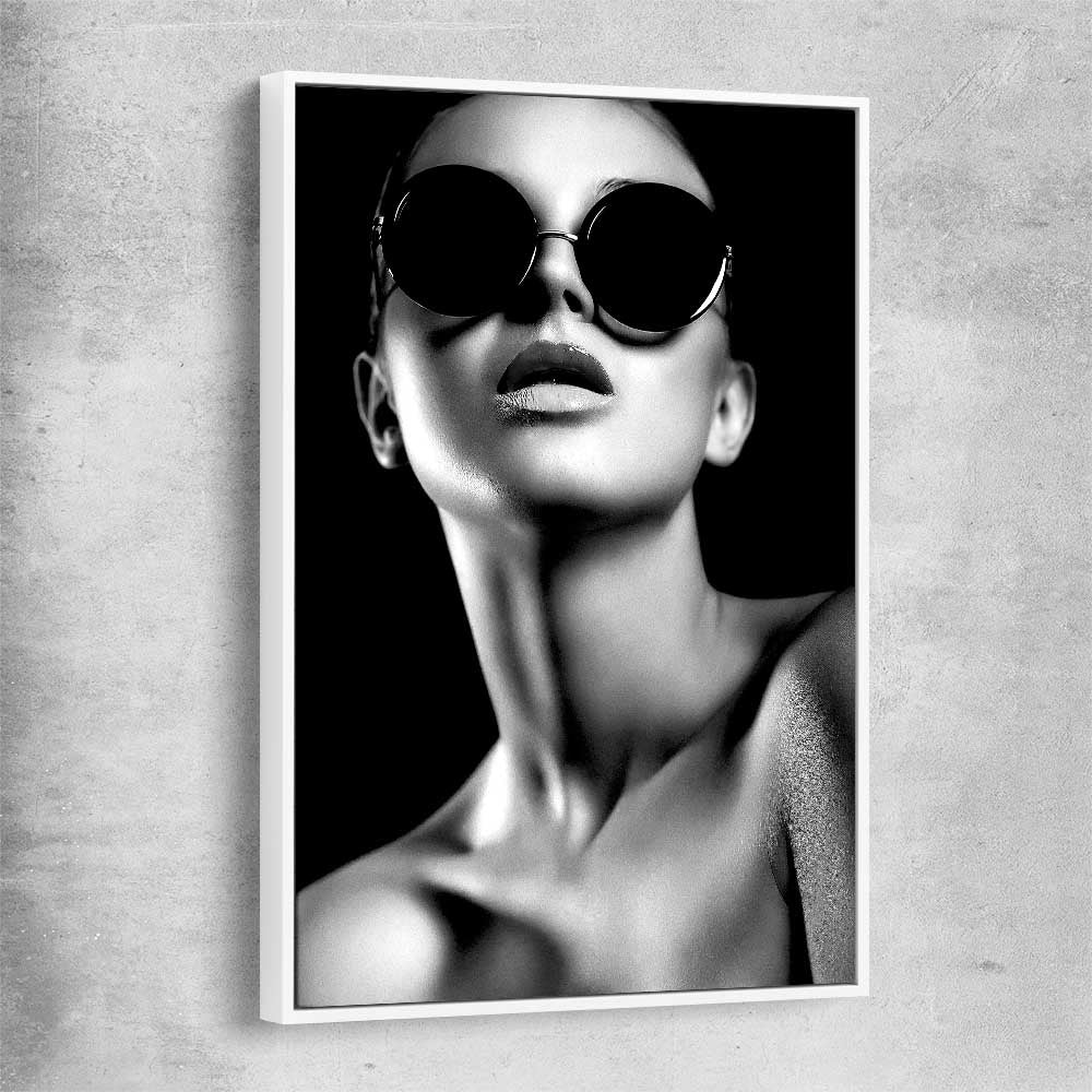 Behind the Shades white framed canvas - part of our high quality fashion canvas wall art and prints collection