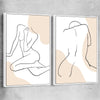 Beige Comfort Pair white framed canvas - part of our high quality fashion canvas wall art and prints collection