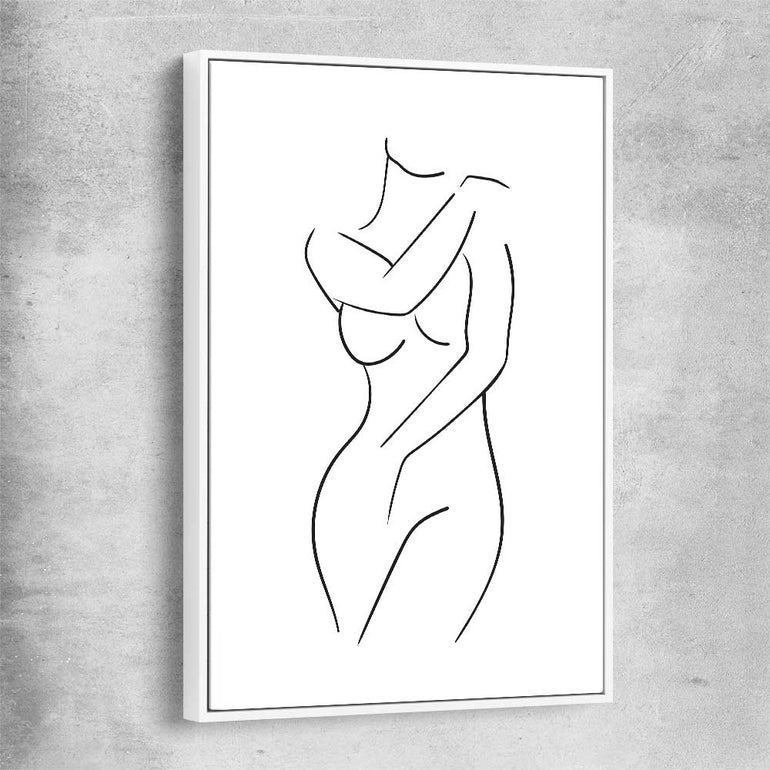 Body Pose white framed canvas - part of our high quality fashion canvas wall art and prints collection