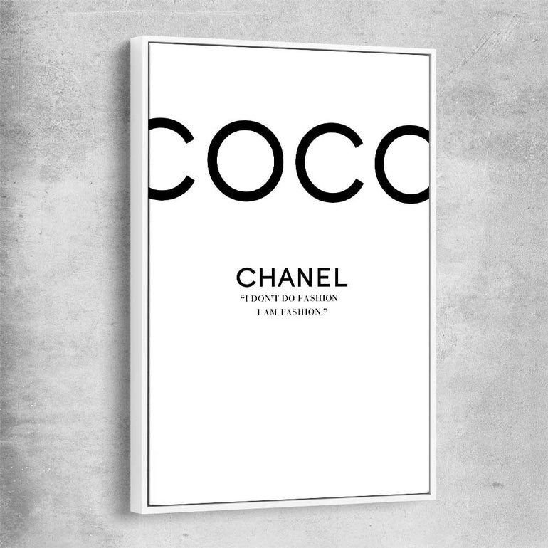 Coco Fashion White white framed canvas - part of our high quality fashion canvas wall art and prints collection