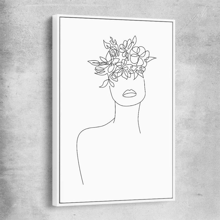 Floral Beauty Two white framed canvas - part of our high quality fashion canvas wall art and prints collection