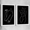 Gentle Hold Pair white framed canvas - part of our high quality fashion canvas wall art and prints collection