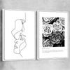 Grey Flowers Pair white framed canvas - part of our high quality fashion canvas wall art and prints collection