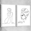 Pondering Thoughts Pair white framed canvas - part of our high quality fashion canvas wall art and prints collection