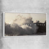 Inspirational wall art print of Conquer with white framed canvas