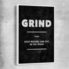 Grind Definition white framed canvas - part of our high quality fashion canvas wall art and prints collection