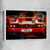 Inspirational wall art print of Hustle Fast with white framed canvas