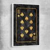 Inspirational wall art print of Ten of Spades with white framed canvas