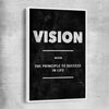 Vision Definition white framed canvas - part of our high quality fashion canvas wall art and prints collection
