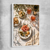 Rose and Olives white framed canvas is a colourful and stylish canvas wall art and print suited for the kitchen area