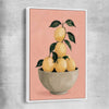 Sicilian Lemons white framed canvas is a colourful and stylish canvas wall art and print suited for the kitchen area