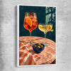 Twilight Aperitivo white framed canvas is a colourful and stylish canvas wall art and print suited for the kitchen area