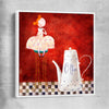 Whimsical Kitchen Life white framed canvas is a colourful and stylish canvas wall art and print suited for the kitchen area