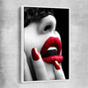 Subtle Desire white framed canvas - part of our high quality canvas lips wall art collection