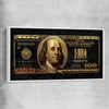 Money wall art print of Golden Bill with white framed canvas