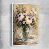 Floral print of Garden Peony with white framed canvas