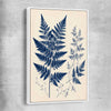 Floral print of Indigo Fern with white framed canvas