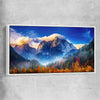 Floral print of Julian Alps Triglav Peak with white framed canvas