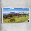 Floral print of Victorian Alps Craigs Hut with white framed canvas