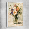 Floral print of Wild Bloom with white framed canvas