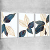 Floral print of Botanic Blue Set with white framed canvas