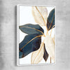 Floral print of Botanic Blue Three with white framed canvas